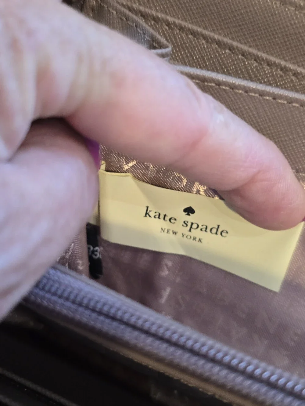 Kate Spade New York Laurel Way Nede Taupe Leather Zip Around Wallet